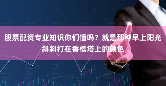 股票配资专业知识你们懂吗？就是那种早上阳光斜斜打在香槟塔上的颜色